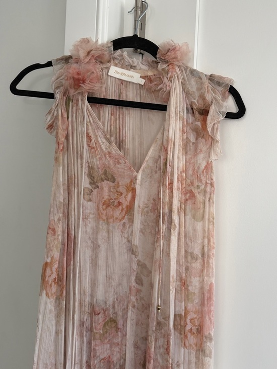 Zimmermann Dresses & Skirts - Zimmermann Blush Pink Floral Pleated Maxi Dress